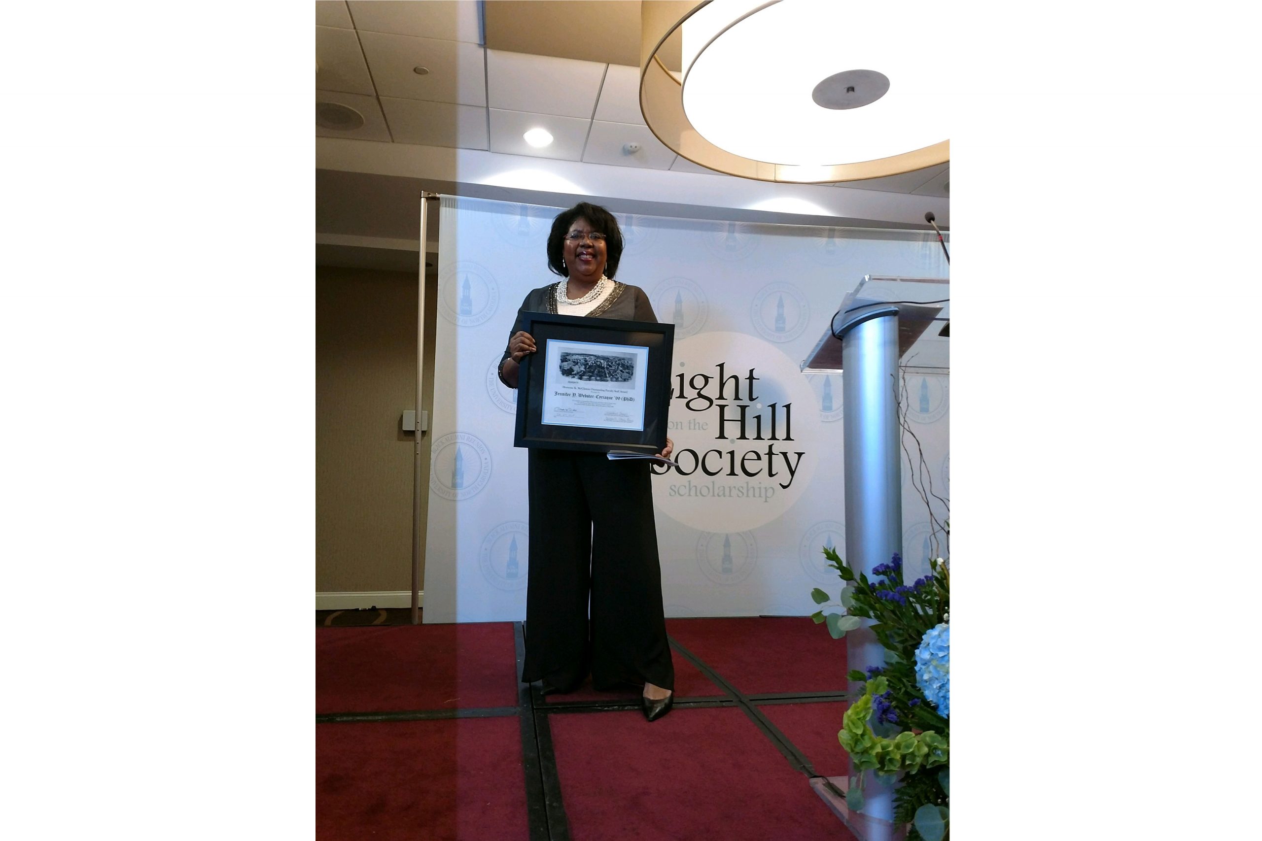 Dr. Webster-Cyriaque at the Light on the Hill Society Scholarship Awards Gala