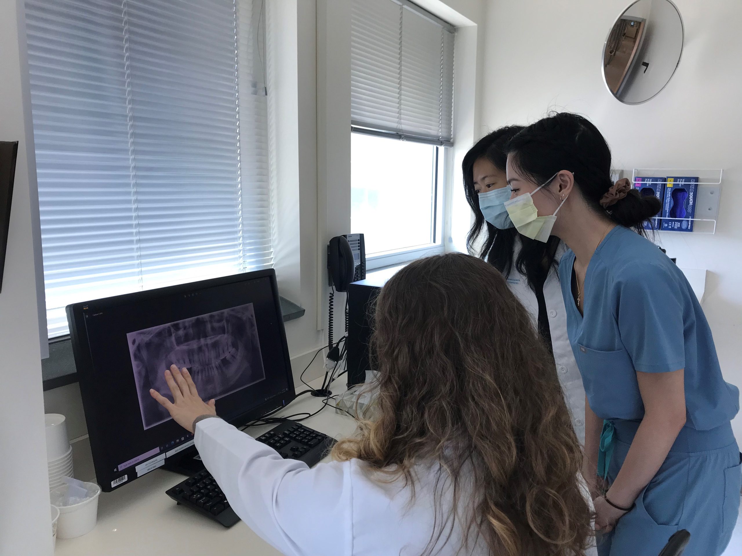 students looking at radiology image
